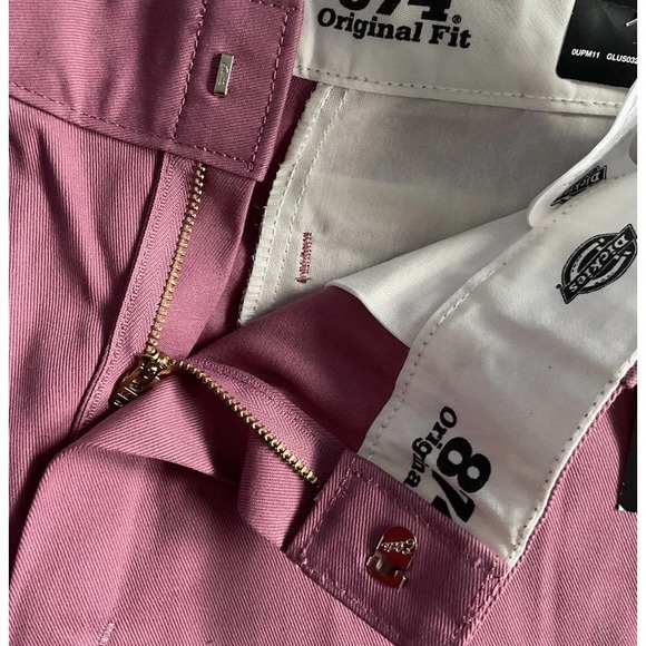 Dickies 874 Women's Work Pants 6 Reg Mauve Pink Original Fit Straight Leg New - Picture 9 of 11